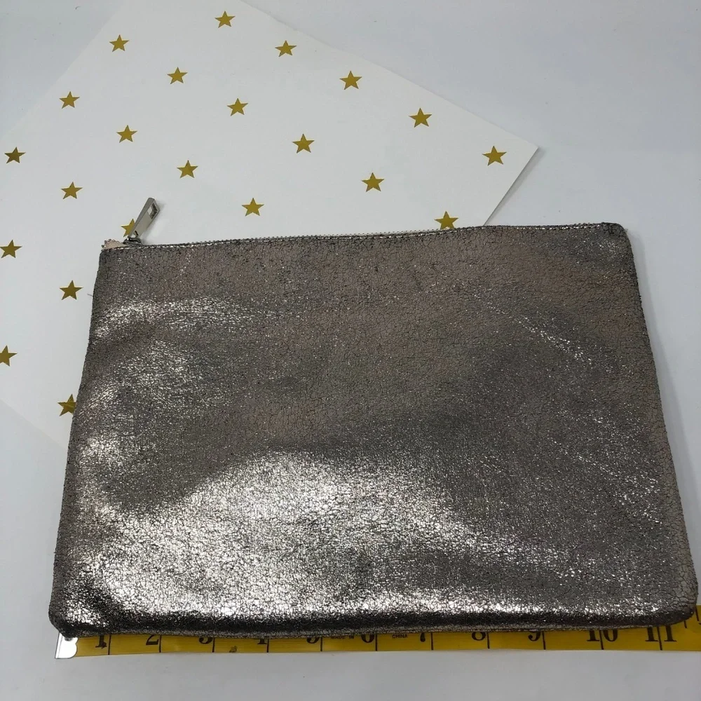 Nordstrom BP Metallic Gold Zippered Pouch Clutch